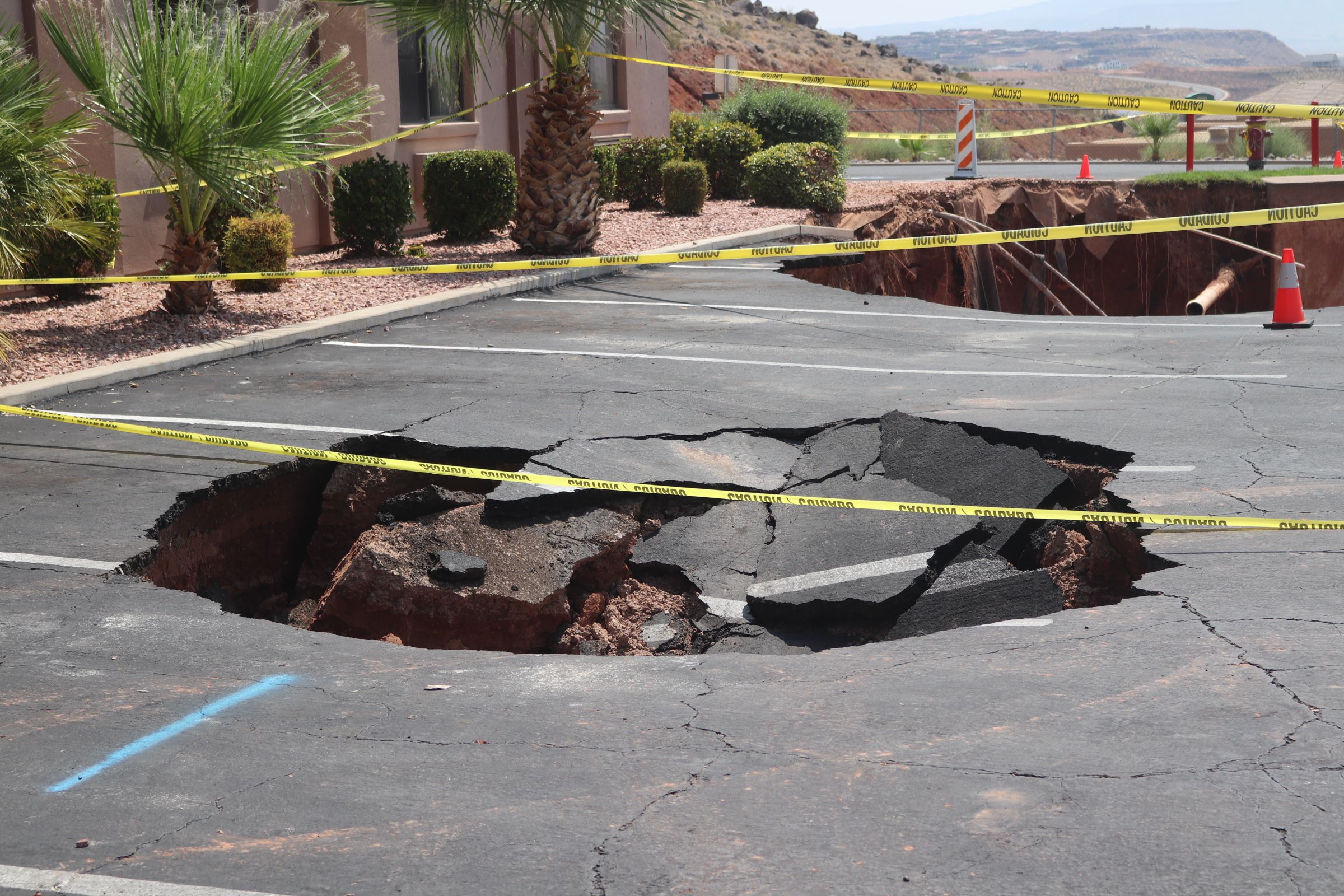 Heavy rainfall coupled with Southern Utah geology spells sinkholes in